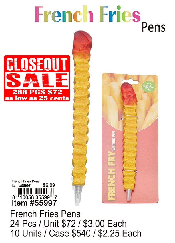 French Fries Pens - Closeout 288 Pcs.